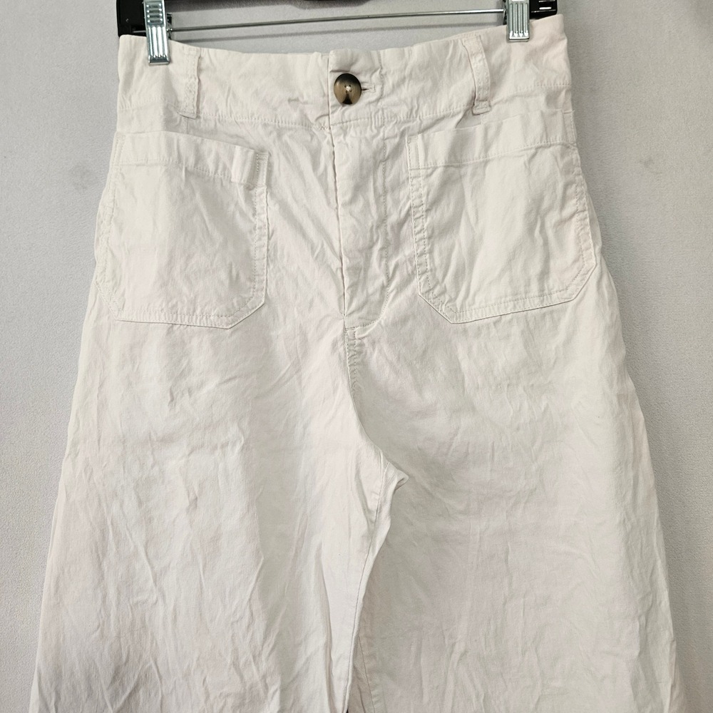 Maeve White Wide-Leg Linen Blend Pants - Picture 11 of 16